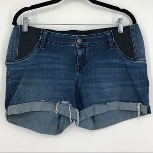 ISABEL MATERNITY‎ Denim Midi Short Shorts cuffed
